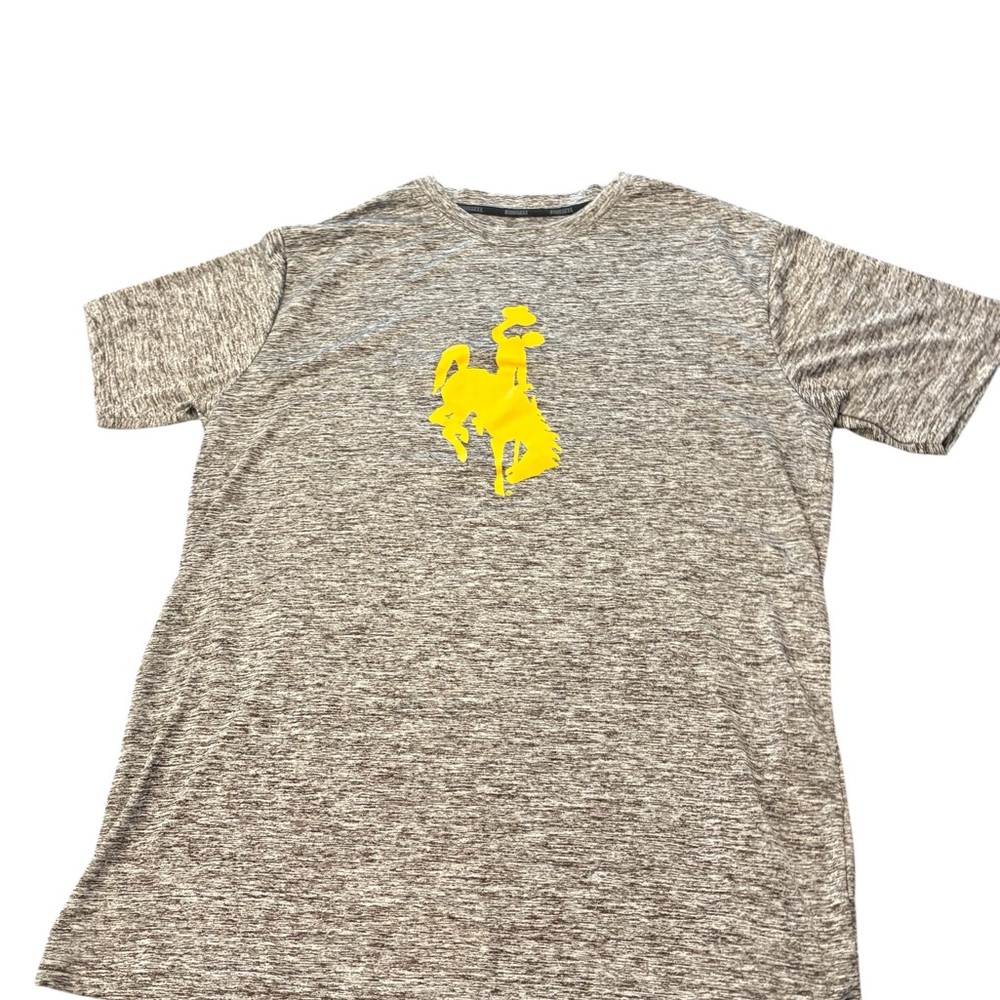 Graphic Shirt Mens Large 42-44 Russell Athletic Grey Yellow Rodeo Cowboy Western